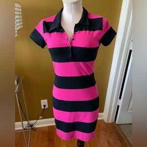 Derek Heart Pink and Black Polo Mini Dress